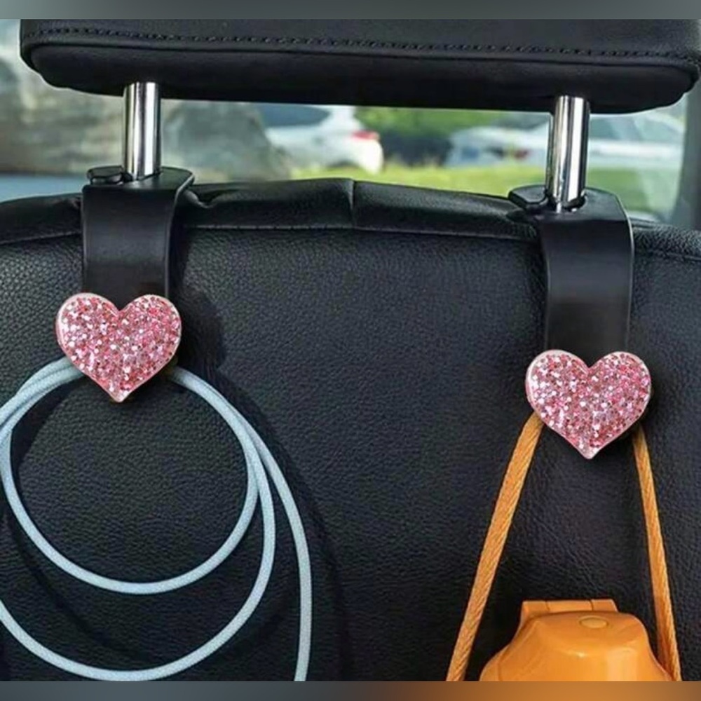 New Glitter Heart Bag Hooks (2pc)